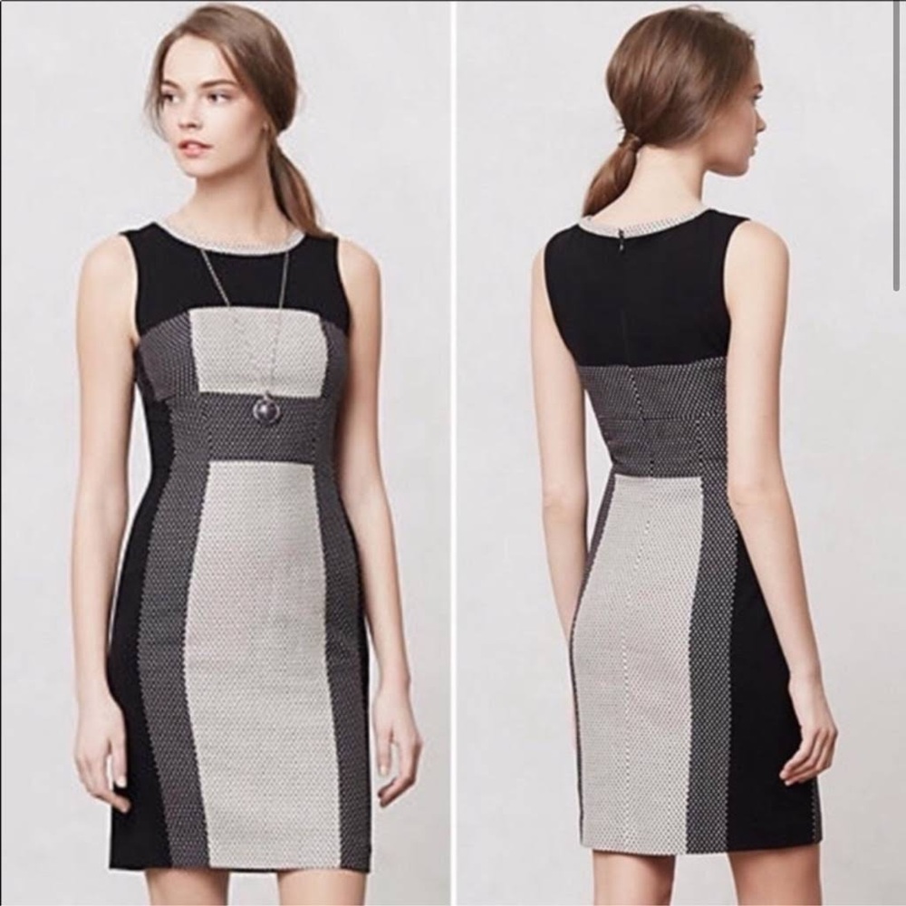 Yoana Baraschi Black and Gray Panel Sheath Dress